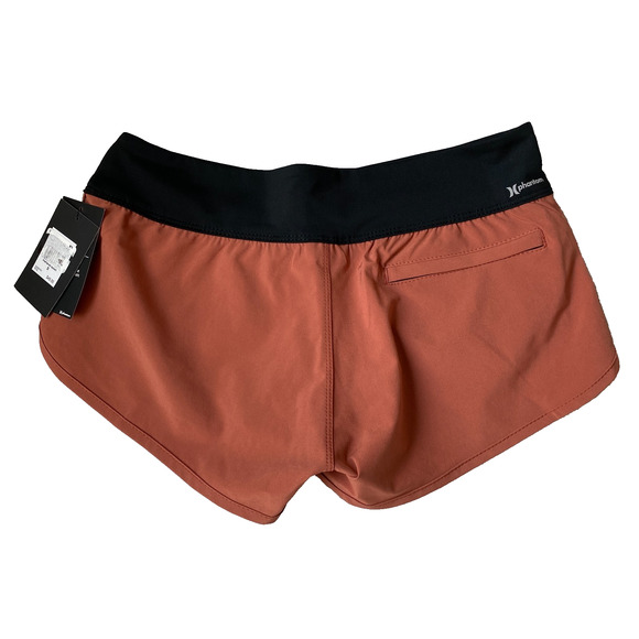 Hurley Phantom Board Shorts Women Size S Two Tone Rust and Black Beach NWT - Picture 2 of 7